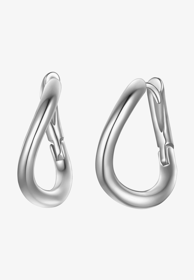 Strieborné náušnice v tvare kapky s lesklým povrchom. Majú bezpečné zapínanie a zakrivený dizajn pre pohodlie a štýl.