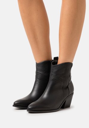 Cowboy/biker ankle boot - schwarz