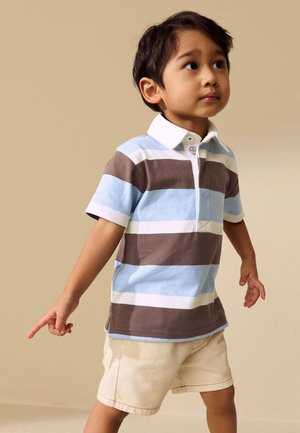 Next, REGULAR FIT - SHORT SLEEVE RUGBY POLO SHIRT  . - Polo - chocolate brown/blue/white