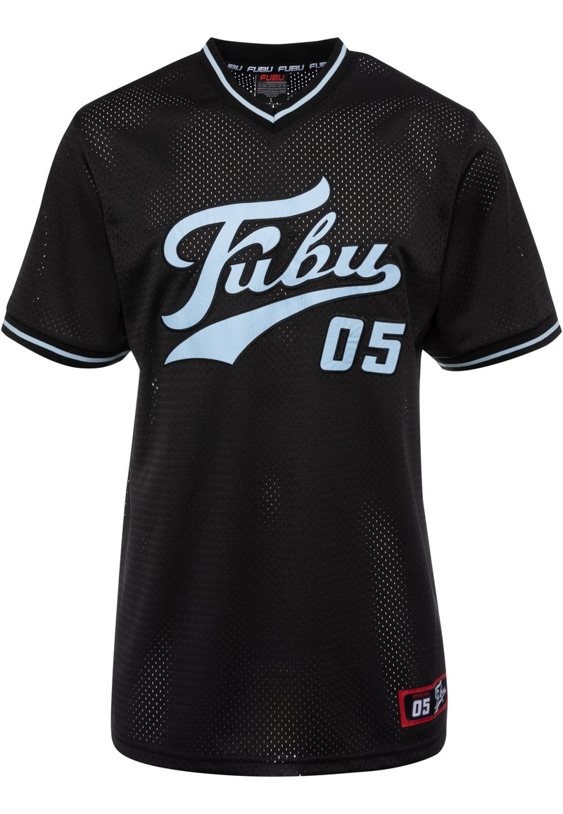 FUBU - VARSITY  - Marškinėliai su spaudiniu - black/lightblue, Padidinti