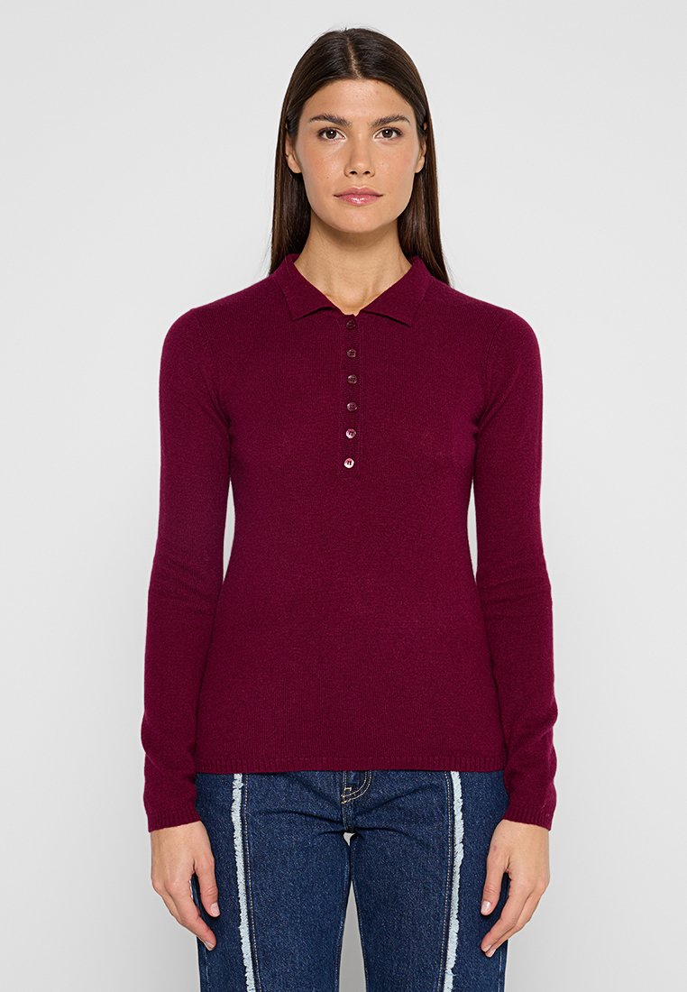 Authentic Cashmere Poloshirt bordeauxrood Authentic Cashmere Poloshirt bordeauxrood