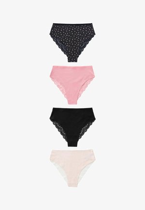 KNICKERS 4 PACK HIGH RISE  - Briefs - black pink heart print