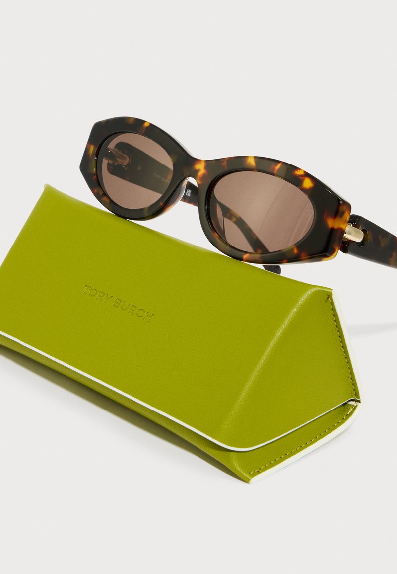 Tory Burch Green-Trim Brown Tortoiseshell Sunglasses NWT Tory Burch TY7164U Sunglasses | FREE Shipping - Go-Optic.com  main image 2