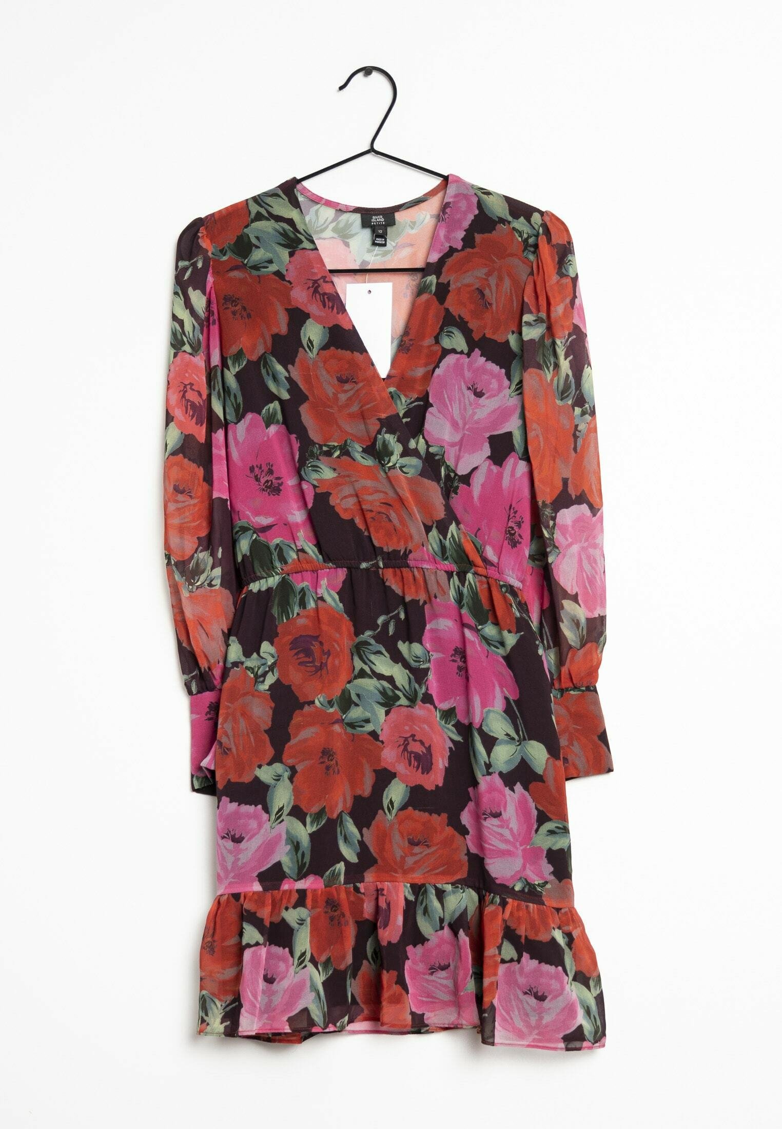 river island pink shirt dress Womens River Island Pink Short Sleeve Scallop Floral Shirt Dress US 14