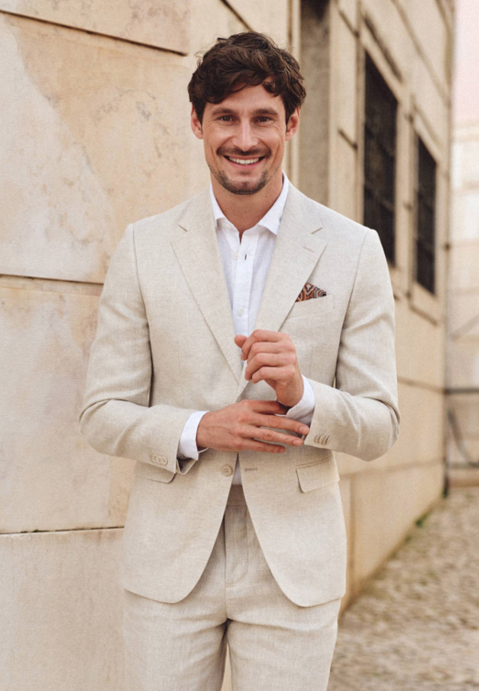 Bläck NINO LINEN BLAZER - Blazer jacket - beige melange/beige