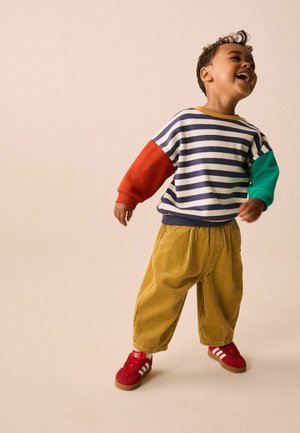 Next, WIDE FIT - TEXTURED CORDUROY PULL ON TROUSERS - Trousers - yellow