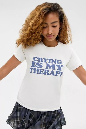 BDG Urban Outfitters THERAPY RELAXED - Tričko s potlačou - white