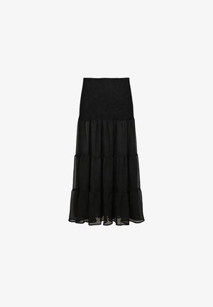 Bosanova, FALDA LARGA NEGRA CON VOLANTES - Falda larga - black