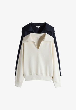 THE SET, REGULAR FIT - 2 PACK TROPHY NECK LONG SLEEVE - Sweatshirt - navy cream
