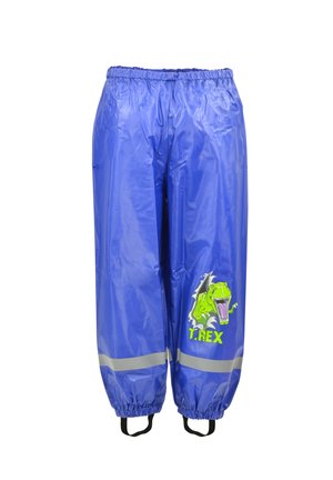 REGENHOSE MATSCHHOSE MIT REFLEKTORSTREIFEN UNGEFÜTTERT DINOSAURIER T-REX - Rain trousers - blau