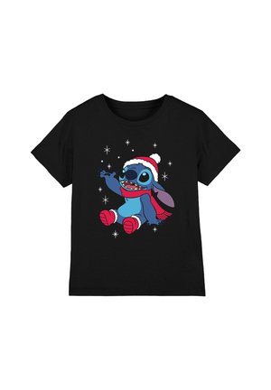 Disney LILO AND STITCH CHRISTMAS SNOWFLAKES - Print T-shirt - black