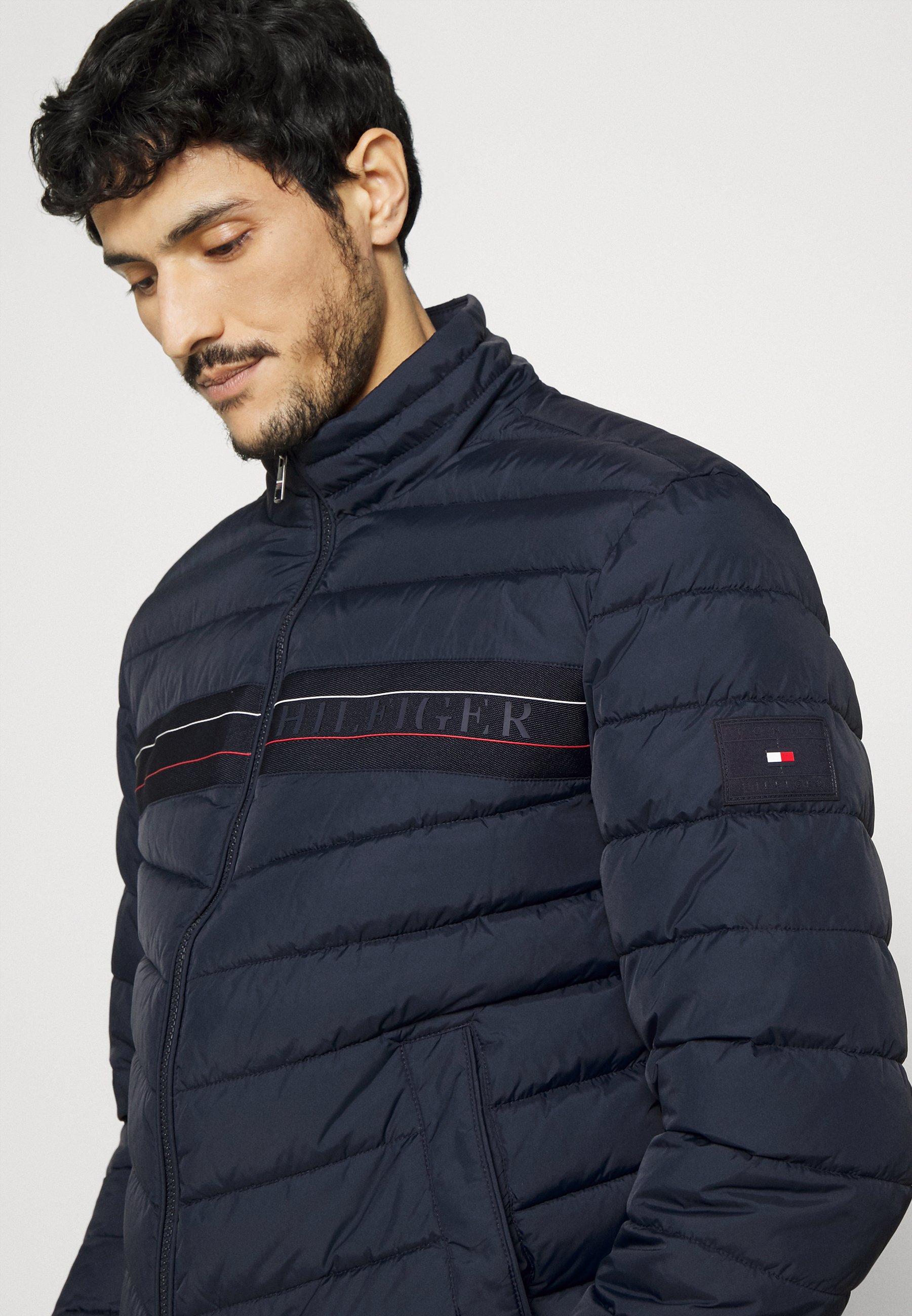 Tommy Hilfiger STAND COLLAR TAPE JACKET - Giacca da mezza stagione - desert  sky/blu scuro - Zalando