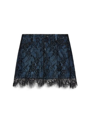 Fiorella Rubino, MINIGONNA CON PIZZO - Denimnederdele - blu