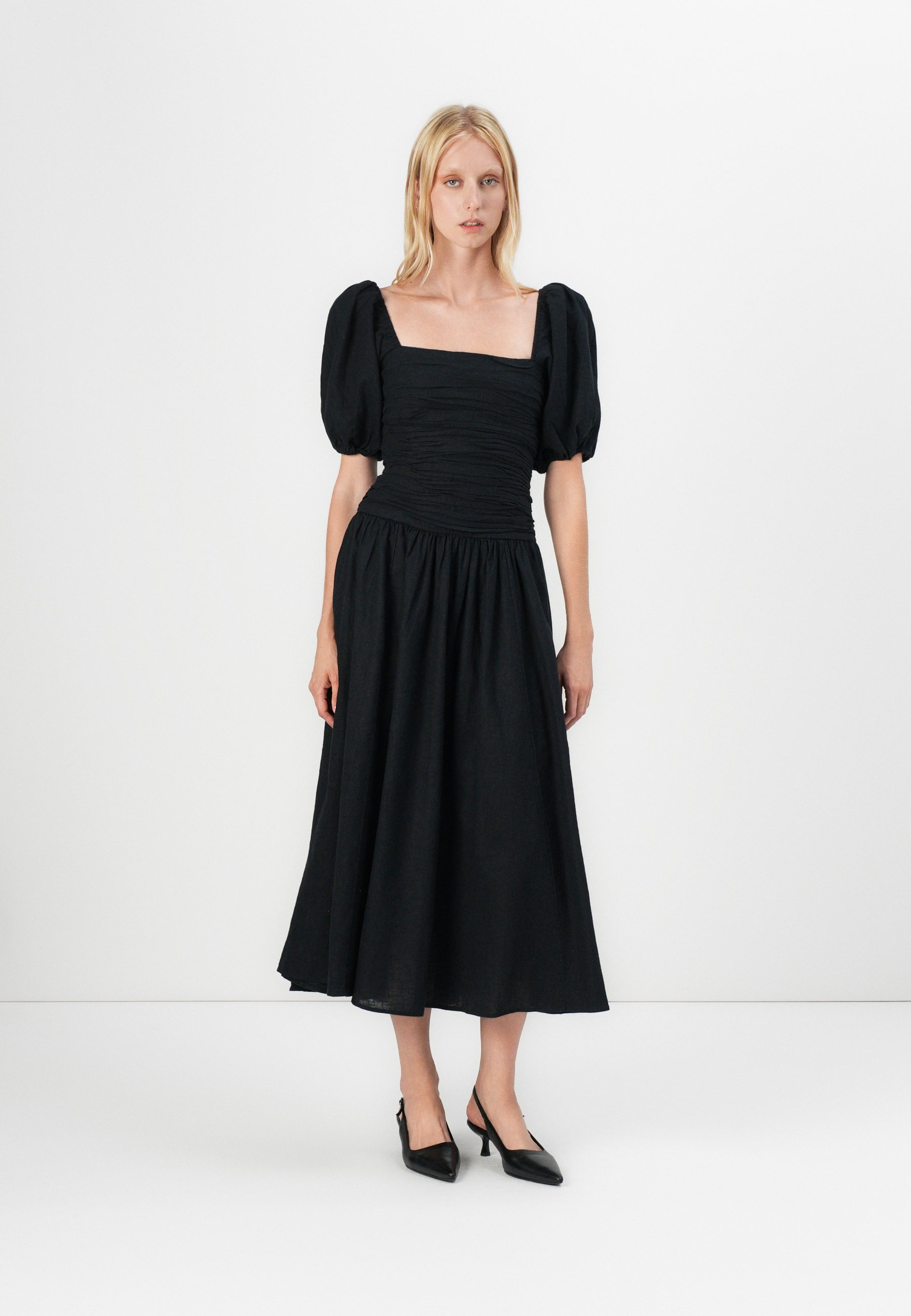 Abercrombie & Fitch EMERSON PUFF MAXI - Day dress - black - Zalando.ie