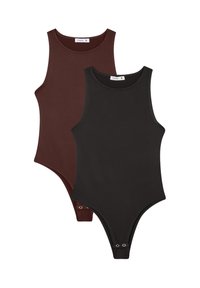 PACK 2 CON SCOLLO ROTONDO - Body - marrone scuro