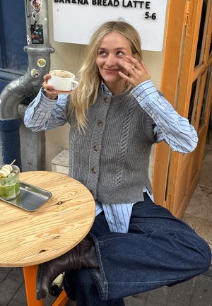 INES  - Cardigan - mid heather gray grey