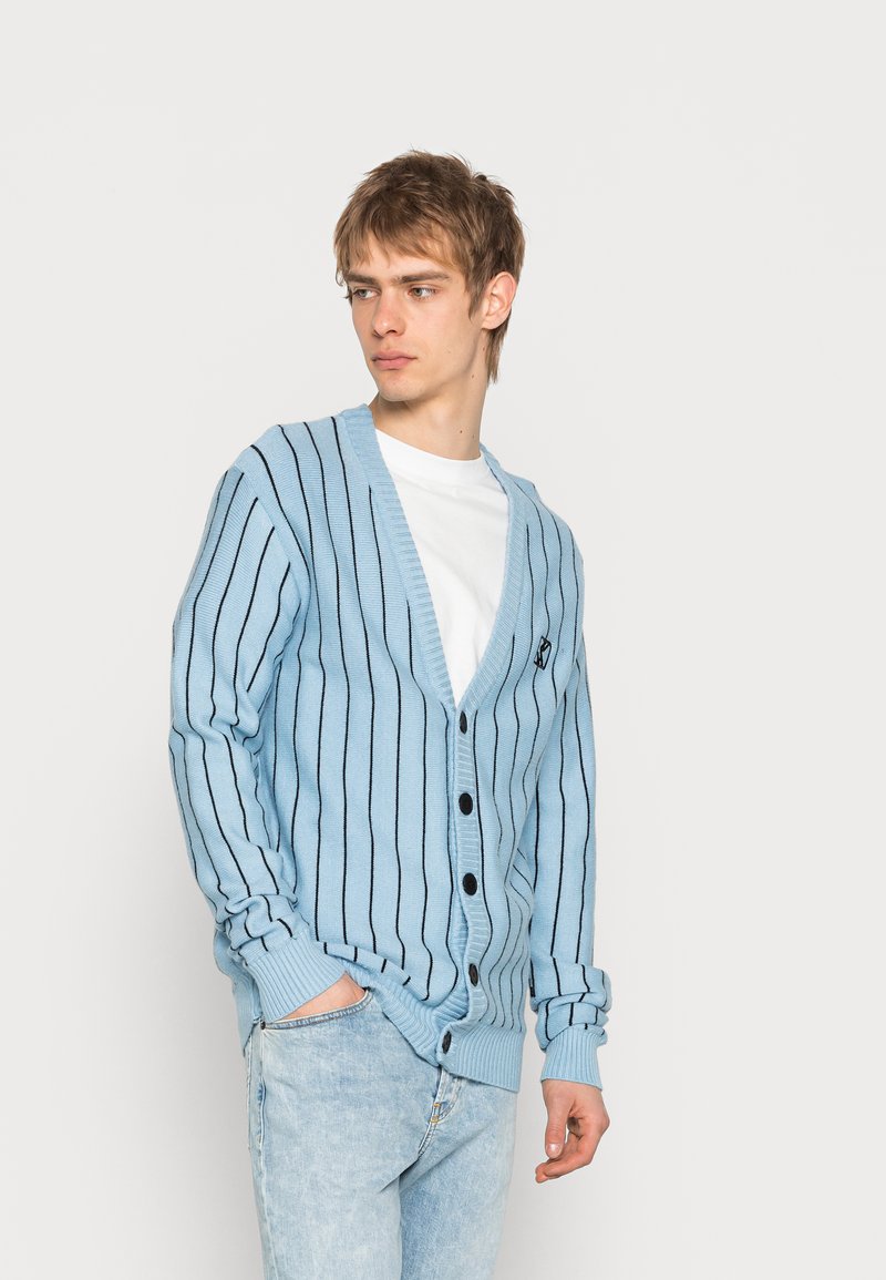 Karl Kani PINSTRIPE  CARDIGAN UNISEX - Džemperis - light blue