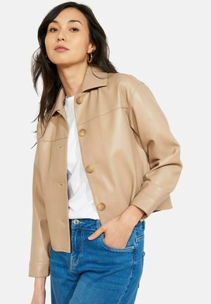 CROPPED BUTTONED  - Kunstnahast jakk - beige sand