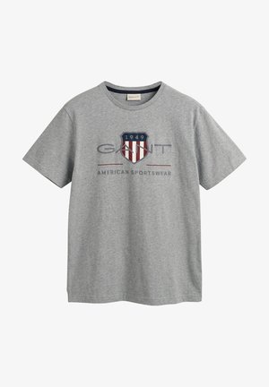 REG ARCHIVE SHIELD - Nyomott mintás póló - grey melange