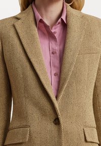 Lauren Ralph Lauren COTTON LINEN HERRINGBONE JACKET - Blazer - brown/cream
