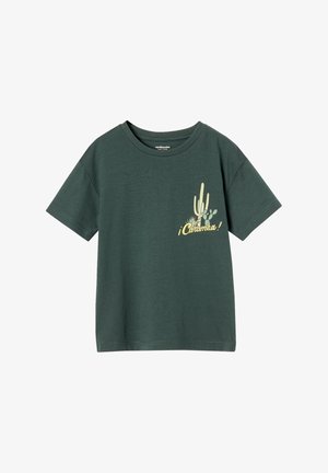 Print T-shirt - tannengrün