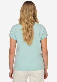 LAURASØN KLEINER KNOTEN V-AUSSCHNITT HALBARM - T-shirt basic - deep mint