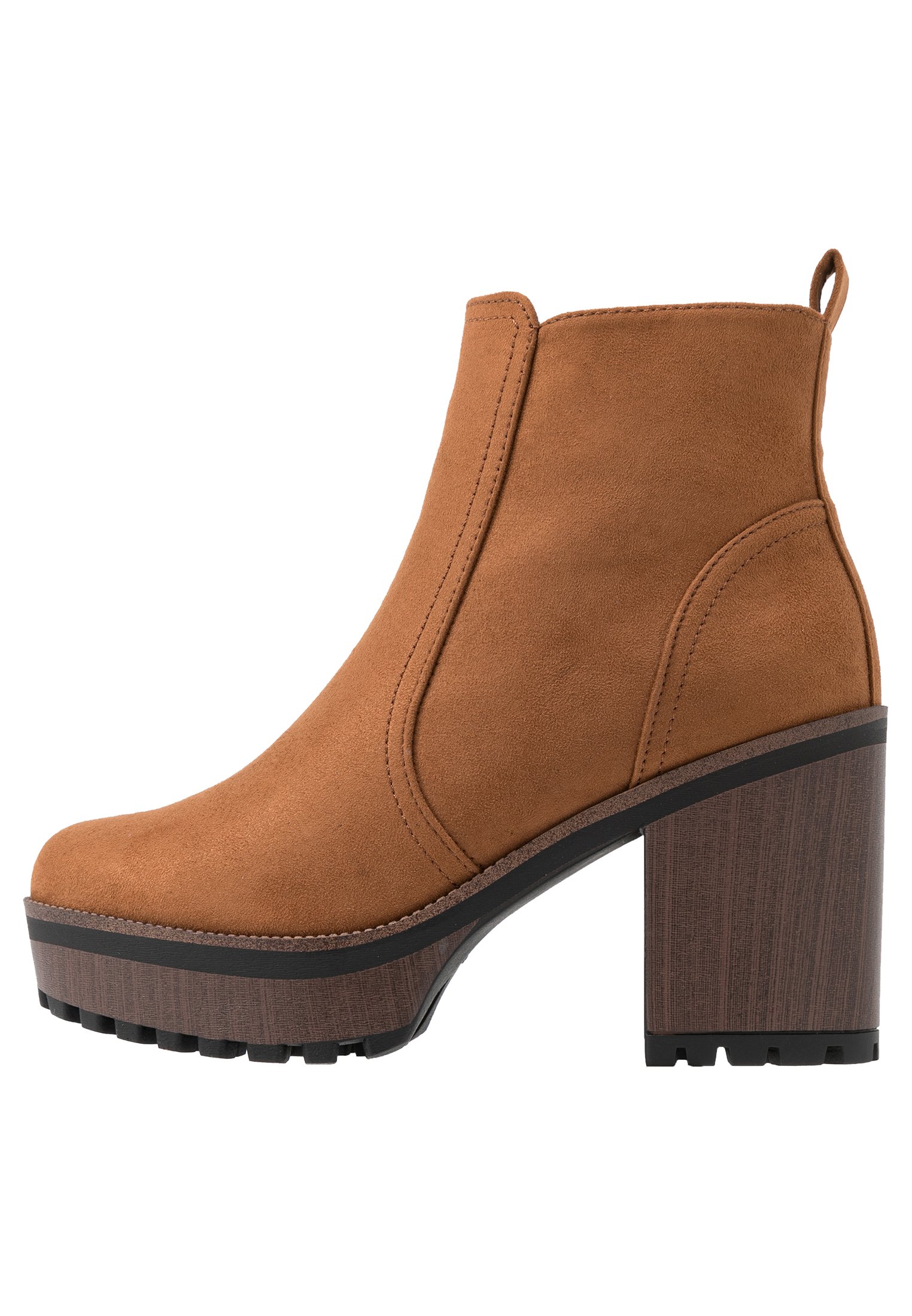 Even\u0026odd Enkellaarsjes Met Hoge Hak - Cognac mysUkelL