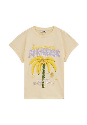 WE Fashion, T-shirt imprimé - light yellow