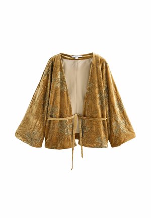 REGULAR FIT - TIE WAIST - Poncho - gold-coloured