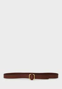LEATHER SLIDE BUCKLE BELT - Riem - brown
