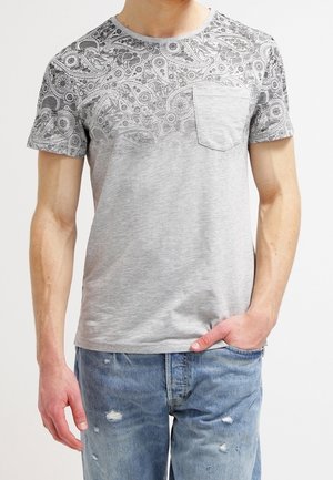 Camiseta estampada - mottled grey