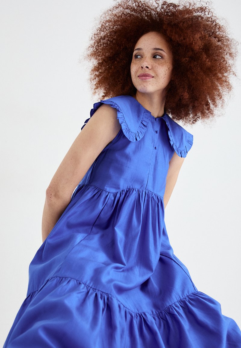 blue sister jane dress Blues Jacquard Midi Dress Royal Blue / M+ main image 1