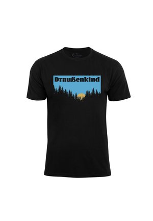 DRAUSSENKIND - Print T-shirt - schwarz