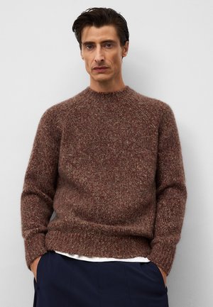 CREW COLLAR - Strickpullover - maroon