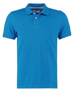 Polo majica kratkih rukava u svijetloplavom pamuku, s ovratnikom, kopčanjem na tri gumba i bez uočljivih uzoraka ili akcenata.