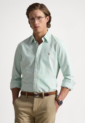 CUSTOM FIT STRIPED OXFORD SHIRT - Πουκάμισο - cruise green/white