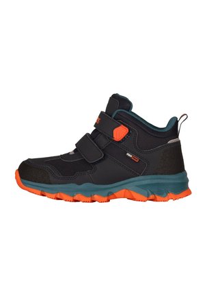 TROLLKIDS, KIDS KJERAG HIKER UNISEX - Hiking shoes - black stormy blue flame orange