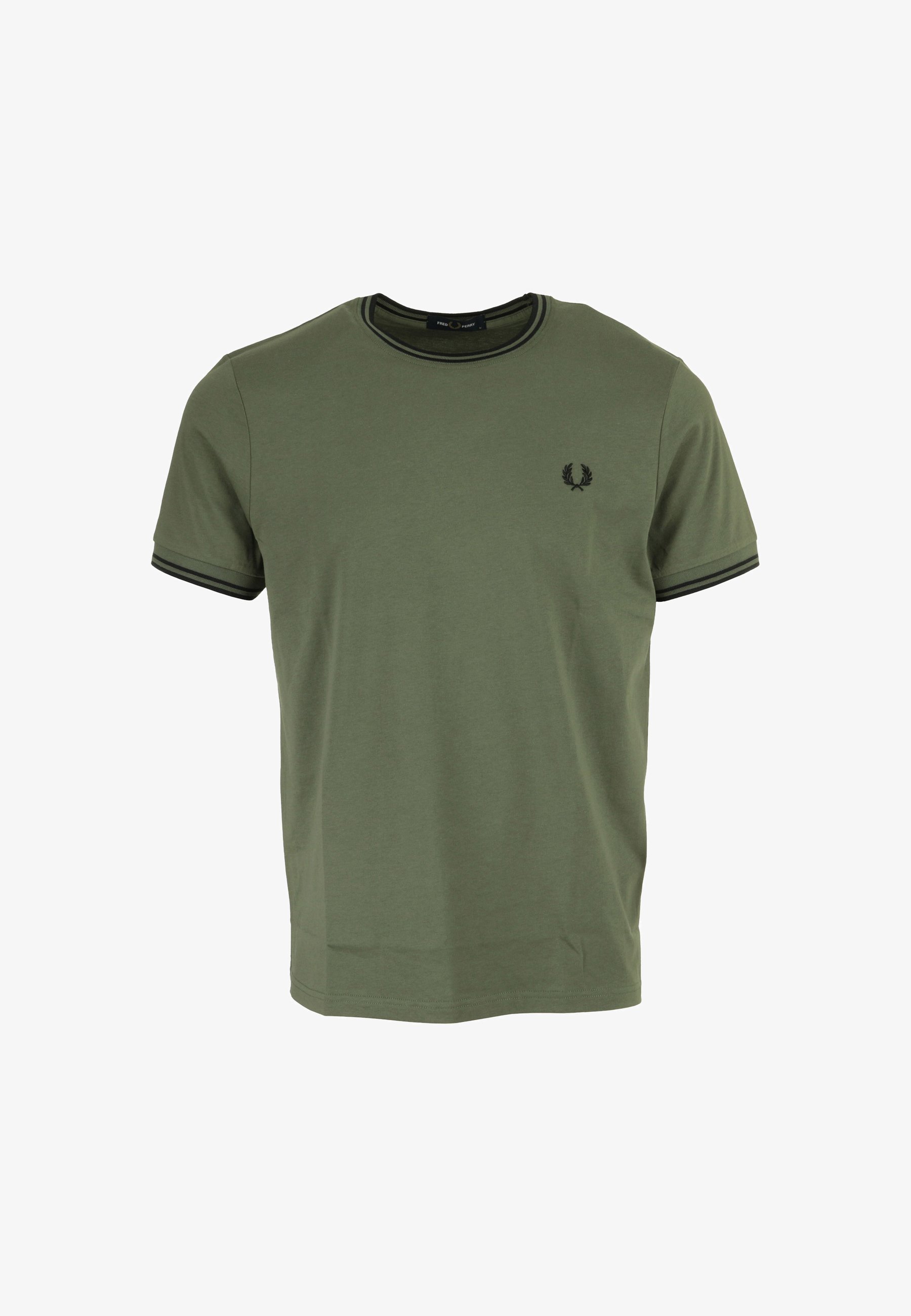 Fred Perry TWIN TIPPED Camiseta básica green/verde