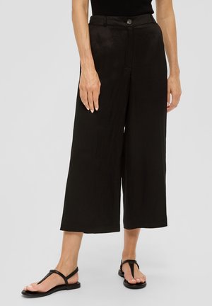 s.Oliver BLACK LABEL CULOTTE  WIDE LEG - Stoffhose - schwarz