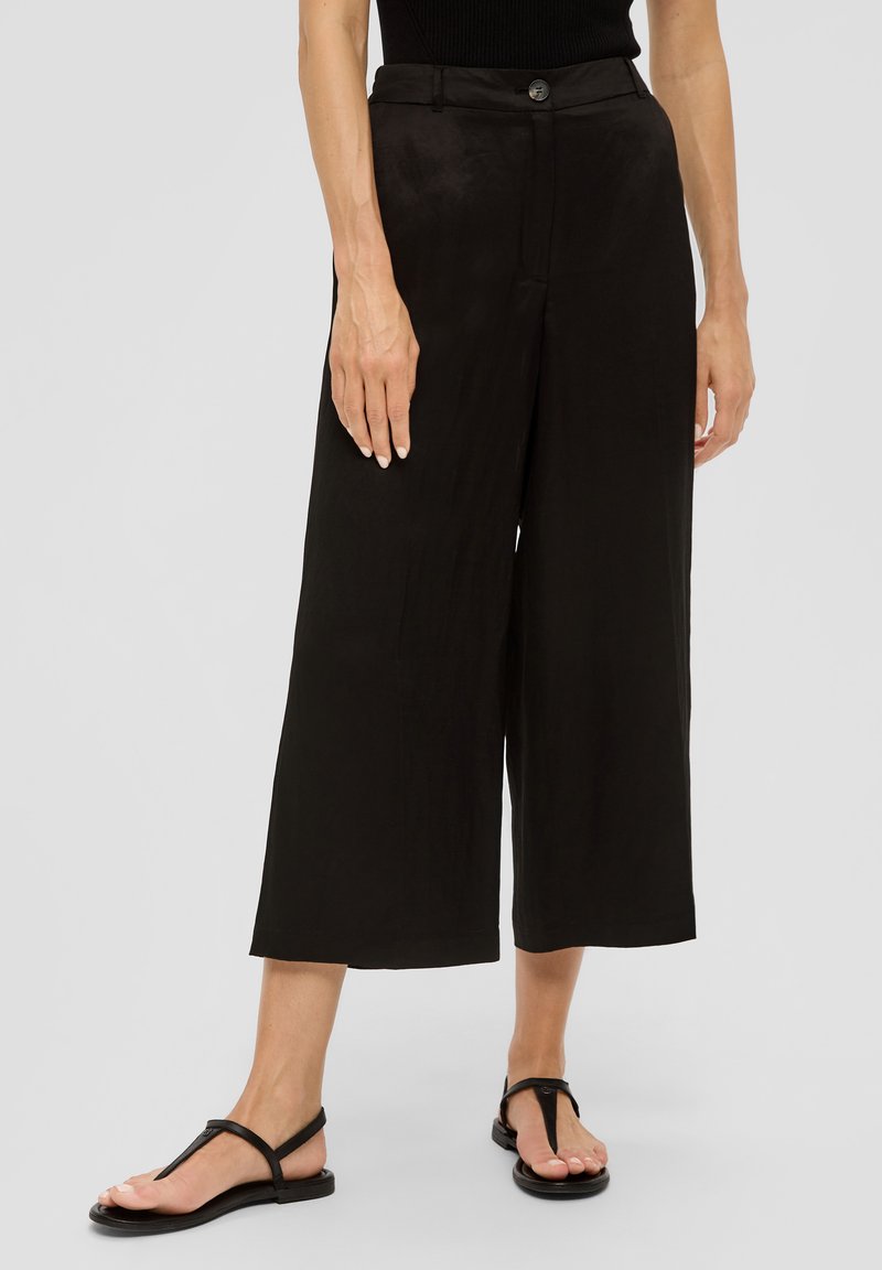 s.Oliver BLACK LABEL CULOTTE  WIDE LEG - Broek - schwarz