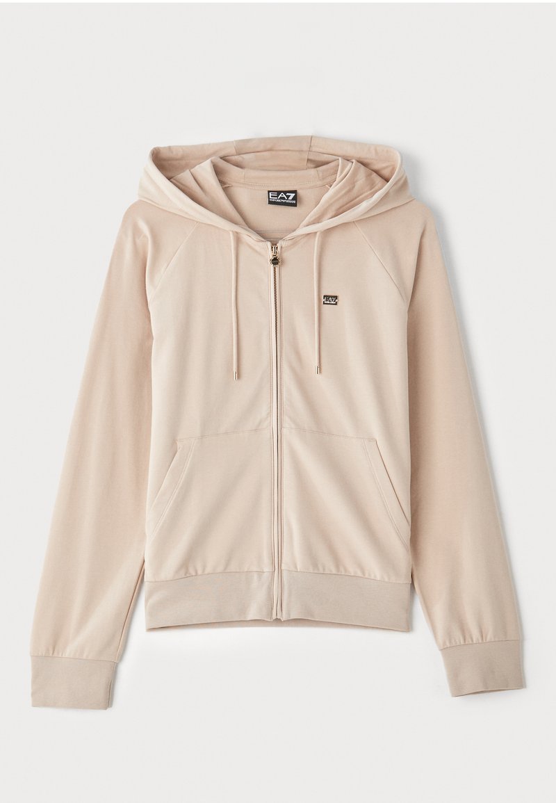 EA7 Emporio Armani Sweater met rits beige
