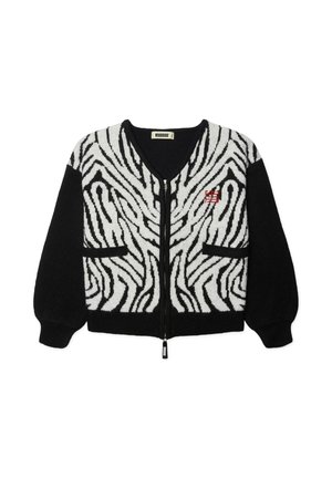 Woodbird, WBONI ZEBRA ZIP CARDIGAN - Chaqueta de punto - black-white