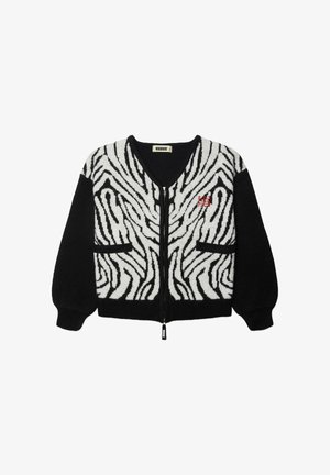 Woodbird, WBONI ZEBRA ZIP CARDIGAN - Chaqueta de punto - black-white