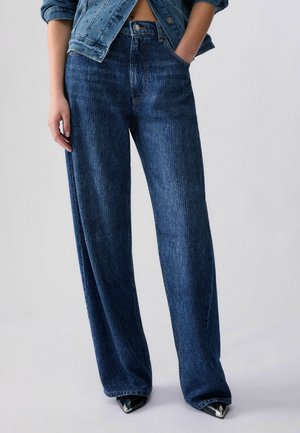 LIU JO, LIU JO STRAIGHT JEANS WITH RHINESTONES - Jeans baggy - blue denim