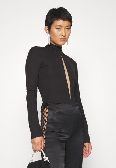 David Koma DIAMOND CUTOU - Μπλούζα με μακριά μανίκια - black/nude