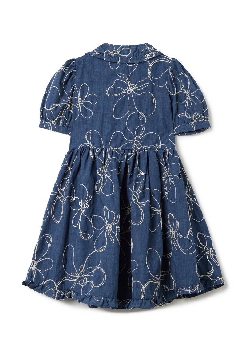 PIOMBO WITH FLORAL EMBROIDERY - Denim dress - medium wash/blue