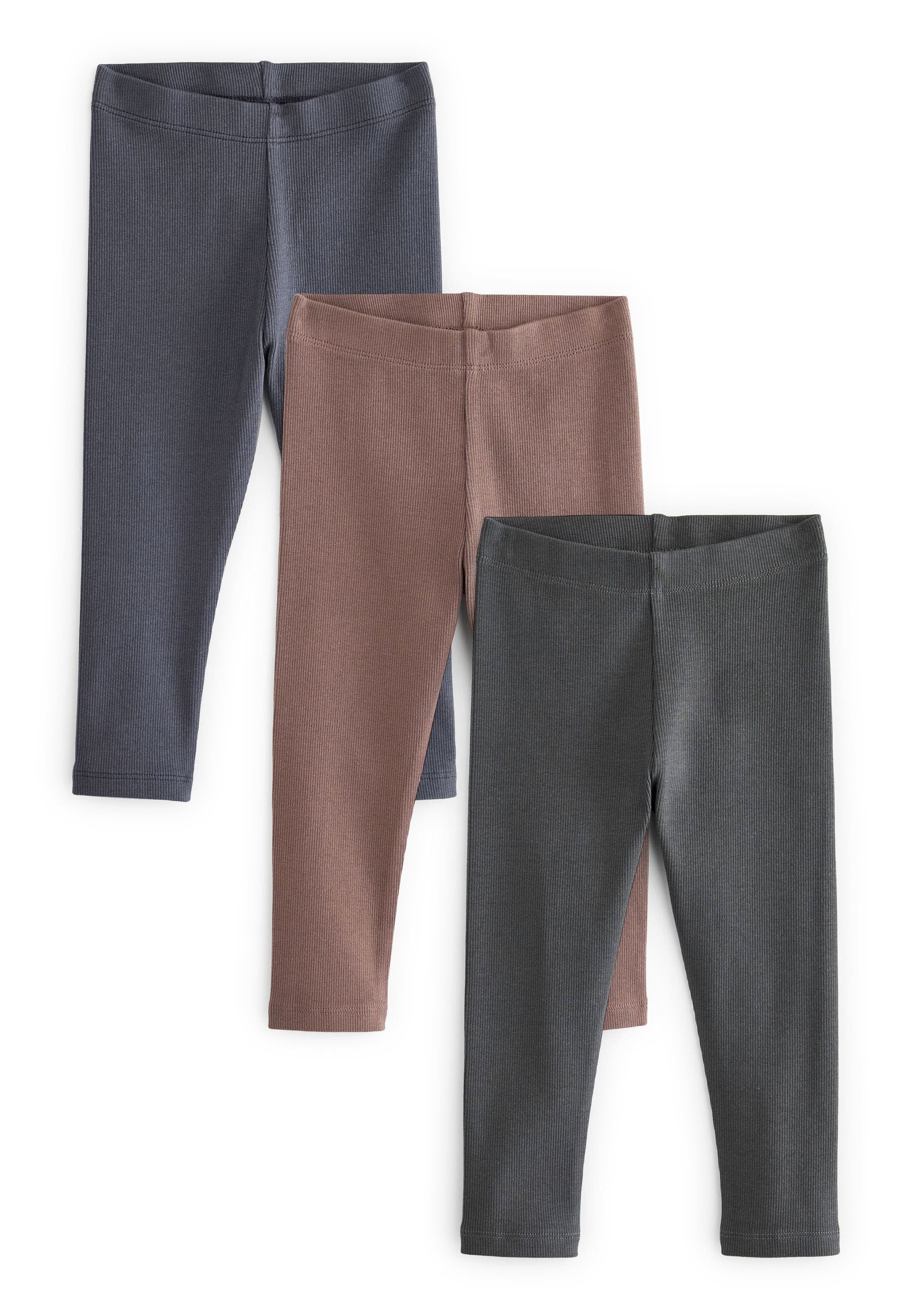 Lot De 3 Leggings NEXT Pour Fille - Noir, Coton Élastique, Taille Élastique, Confortables Au Quotidien - 13