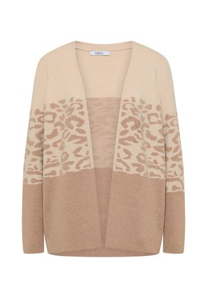 Cecil, OPEN-FRONT CARDIGAN WITH JACQUARD PATTERN - Gilet - creamy mocha melange