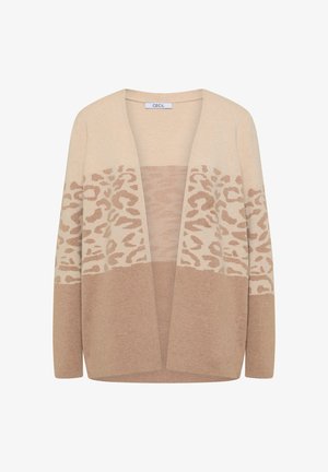 Cecil, OPEN-FRONT CARDIGAN WITH JACQUARD PATTERN - Gilet - creamy mocha melange