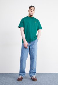 Carhartt WIP DOUBLE KNEE PANT - Džíny Straight Fit - blue stone bleached